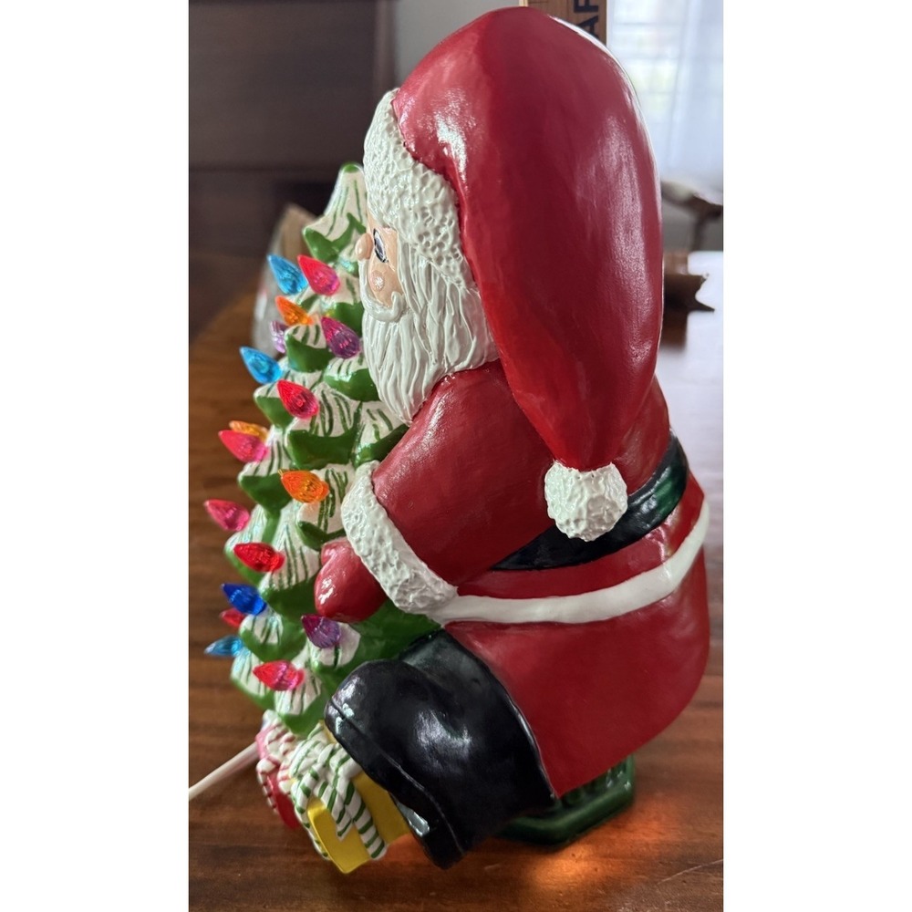 Vintage 1970s Ceramic  Atlantic Mold Lightup  Santa Claus WOW!!! - Picture 8 of 9